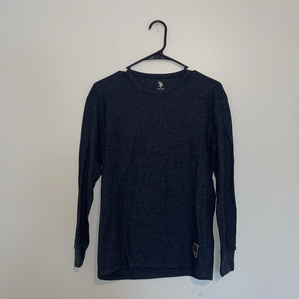 U.S. Polo Assn. | Grey Thermal Crewneck Long Sleeve
